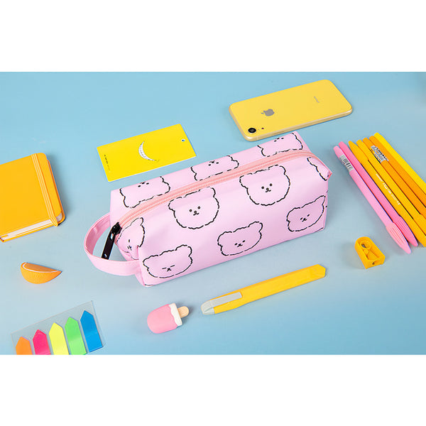Teddy Bear [ Pink ] Box Pouch Wrist Strap By Kiitos Life