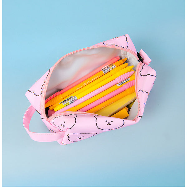 Teddy Bear [ Pink ] Box Pouch Wrist Strap By Kiitos Life