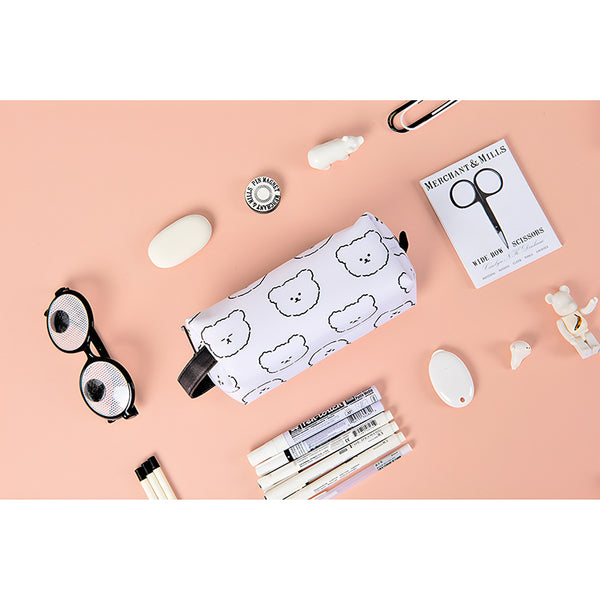 Teddy Bear [ White ] Box Pouch Wrist Strap By Kiitos Life