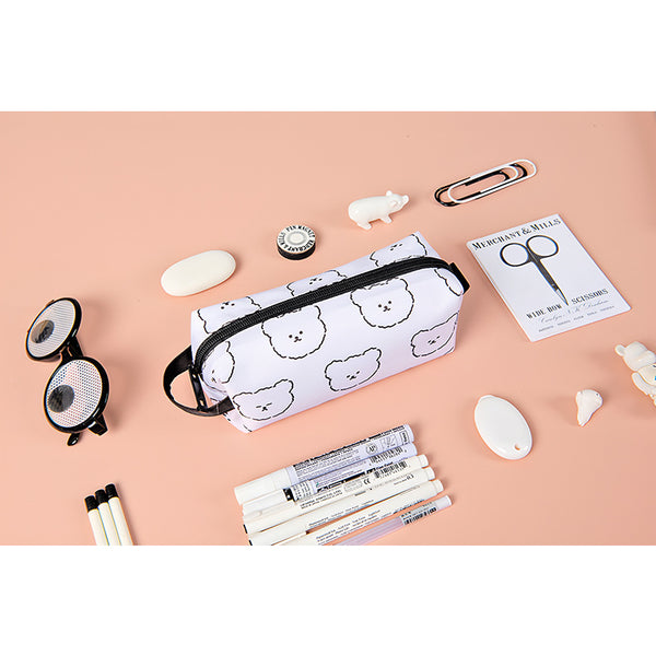 Teddy Bear [ White ] Box Pouch Wrist Strap By Kiitos Life