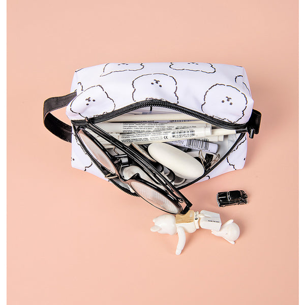 Teddy Bear [ White ] Box Pouch Wrist Strap By Kiitos Life