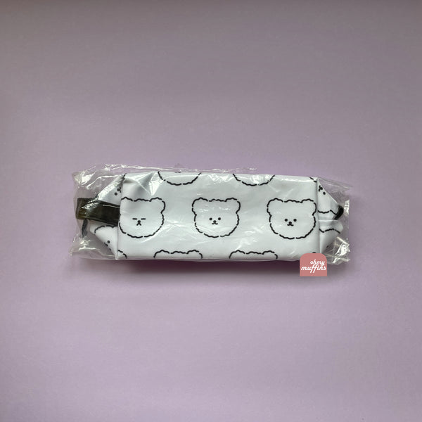 Teddy Bear [ White ] Box Pouch Wrist Strap By Kiitos Life