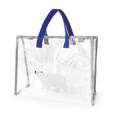 Transparent [Hello Big World] Beach Bag By U-Pick