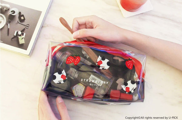 Summer Friends Strawberry Transparent Box Pouch By U-Pick