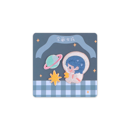 Treasure Girl [ Baby Astronaut ] Embroidered Sticker & Iron-On Patch
