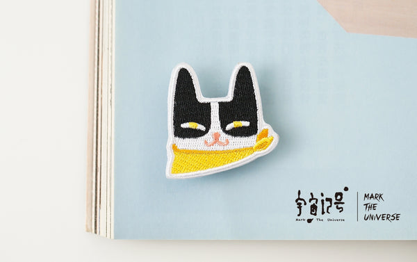 Tuxedo Cat Embroidery Brooch By Mark The Universe