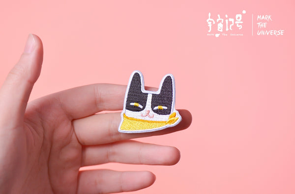 Tuxedo Cat Embroidery Brooch By Mark The Universe