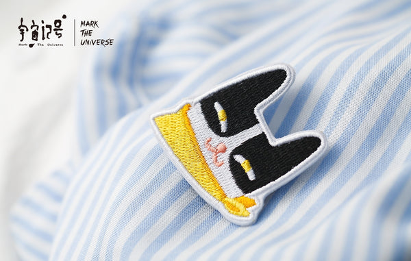 Tuxedo Cat Embroidery Brooch By Mark The Universe