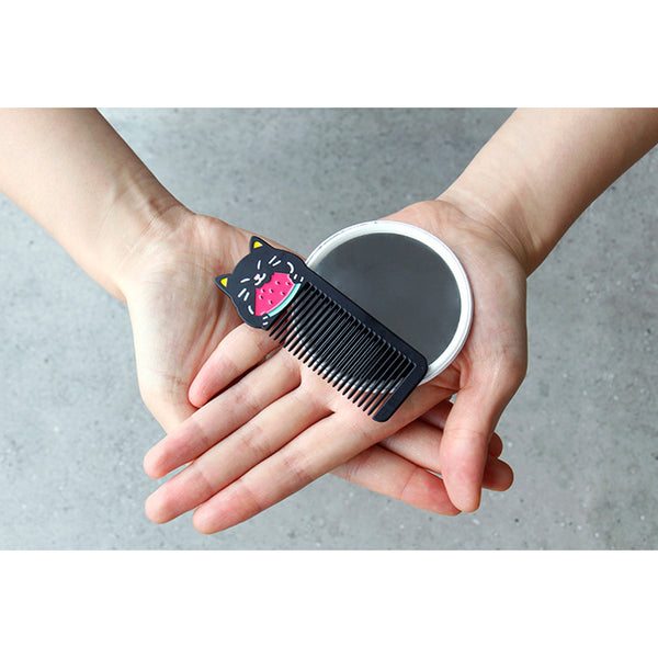 Small Pocket [Black Cat] Animal Melon Comb By U-Pick