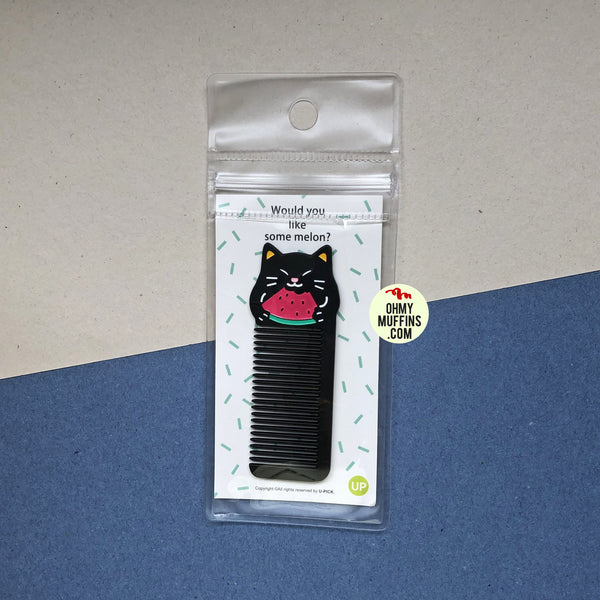 Small Pocket [Black Cat] Animal Melon Comb By U-Pick