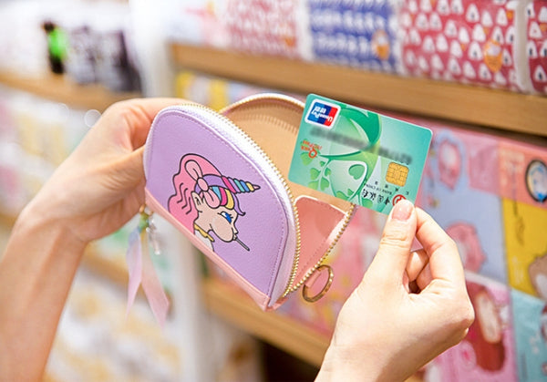 Half Moon Unicorn Girl Card Pouch By Bentoy