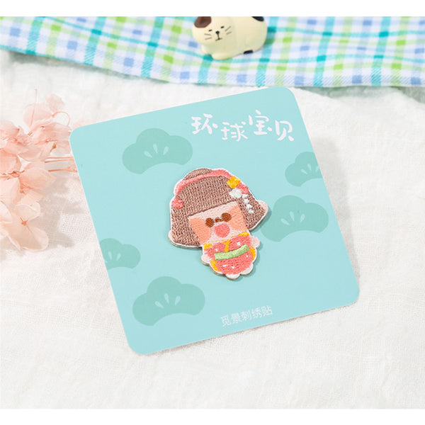 Universal Baby [Japanese Girl] Embroidered Sticker & Iron-On Patch