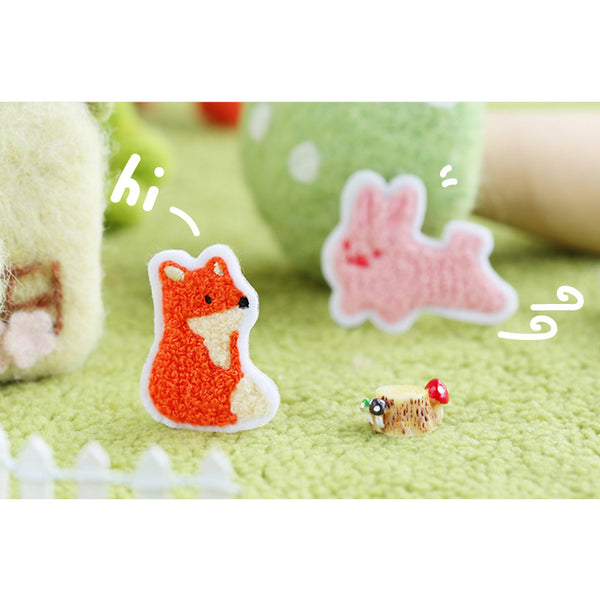 Warm Forest [Rabbit] Plush Embroidered Sticker & Iron-On Patch