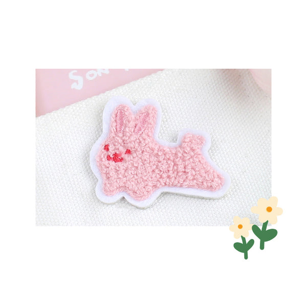 Warm Forest [Rabbit] Plush Embroidered Sticker & Iron-On Patch