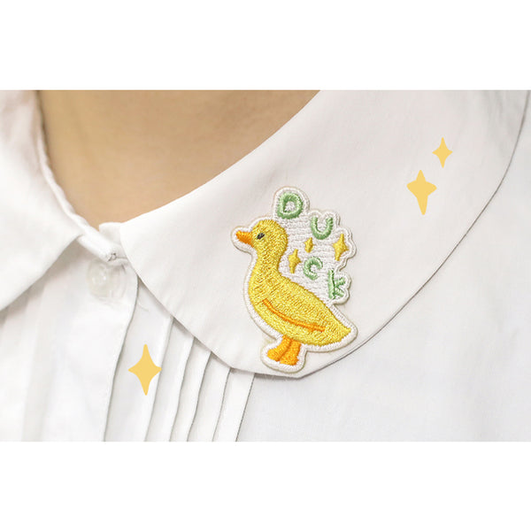 Warm Forest [ Duck ] Embroidered Sticker & Iron-On Patch