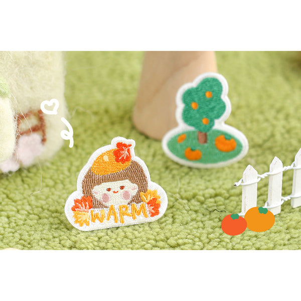 Warm Forest [Girl] Embroidered Sticker & Iron-On Patch