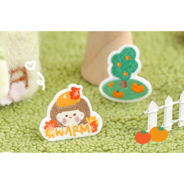 Warm Forest [ Girl ] Embroidered Sticker & Iron-On Patch