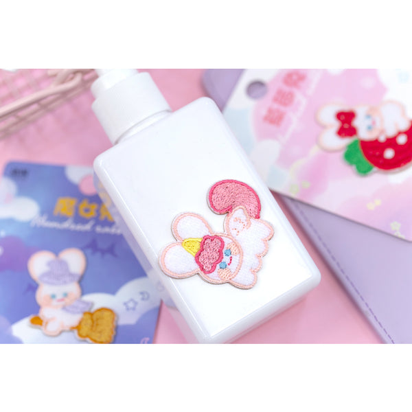 White Rabbit [Unicorn] Embroidered Sticker & Iron-On Patch
