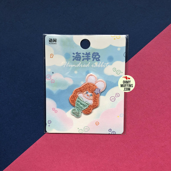 White Rabbit [Mermaid] Embroidered Sticker Patch