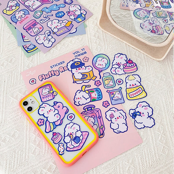 Fluffy Rabbit [Luggage] Cute Stickers By Milkjoy
