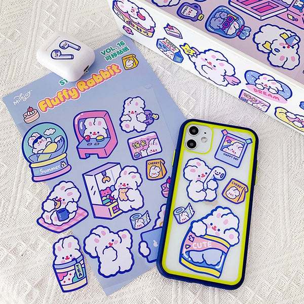 Fluffy Rabbit [UFO Catcher] Cute Stickers By Milkjoy