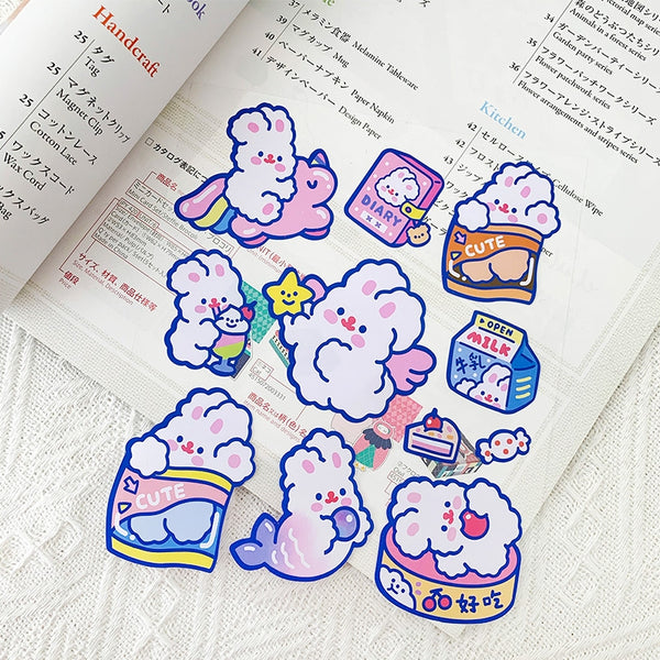Fluffy Rabbit [Angel] Cute Stickers By Milkjoy