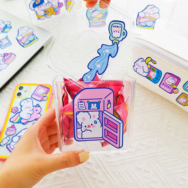 Fluffy Rabbit [Fridge] Cute Stickers By Milkjoy