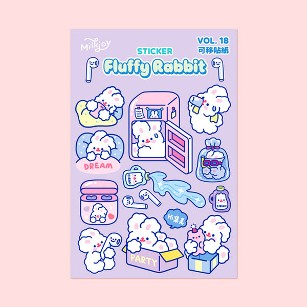 Fluffy Rabbit [Fridge] Cute Stickers By Milkjoy