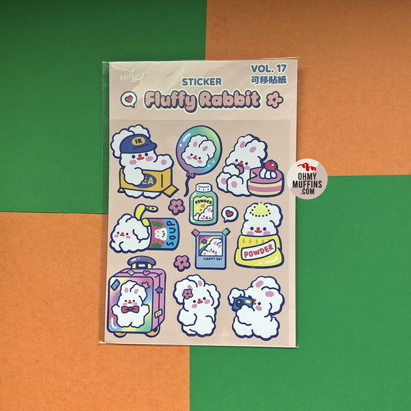 Fluffy Rabbit [Luggage] Cute Stickers By Milkjoy