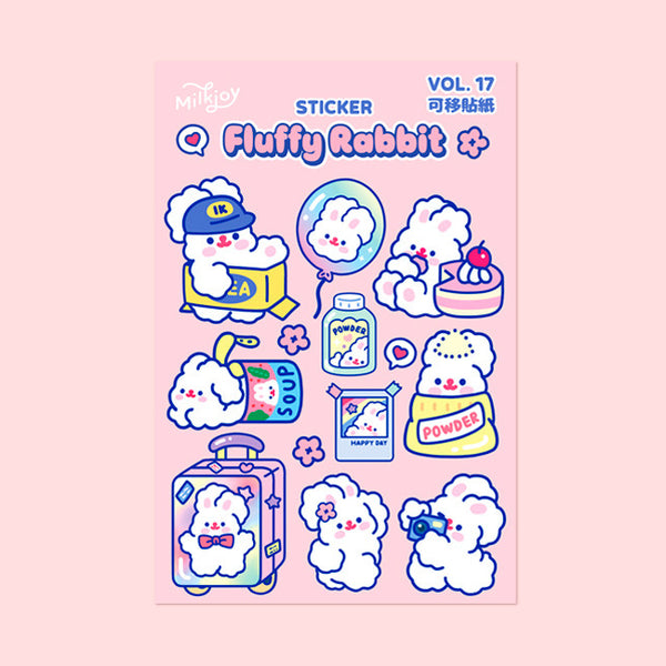Fluffy Rabbit [Luggage] Cute Stickers By Milkjoy