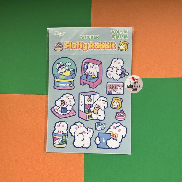 Fluffy Rabbit [UFO Catcher] Cute Stickers By Milkjoy