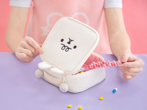 Animal White Square Pouch By Bentoy