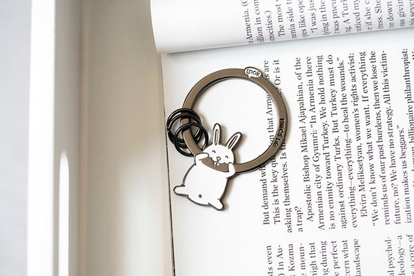 Hanging On Animal White Rabbit Key Chain By U-Pick