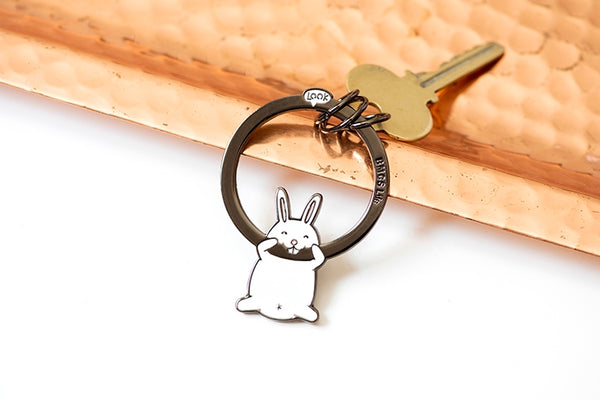Hanging On Animal White Rabbit Key Chain By U-Pick