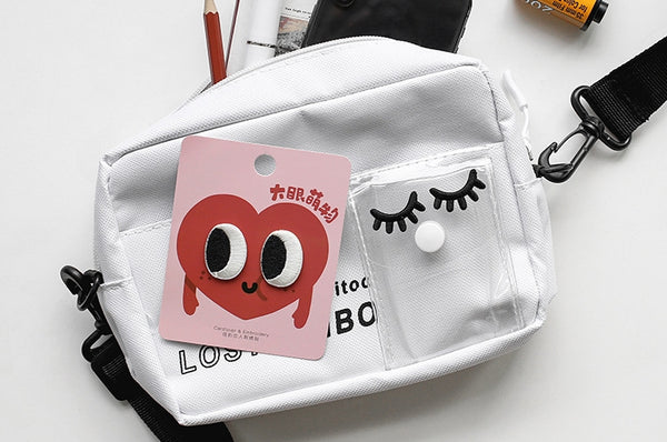 Wink Eye Shy Shy Embroidered Sticker & Iron-On Patch