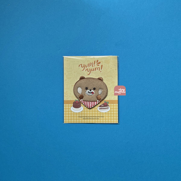 Yum Yum [ Bear ] Plush Embroidered Sticker & Iron-On Patch