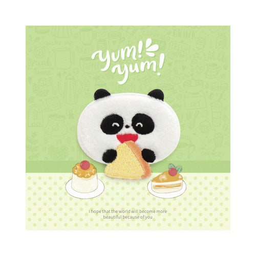 Yum Yum [ Panda ] Plush Embroidered Sticker & Iron-On Patch