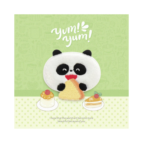 Yum Yum [ Panda ] Plush Embroidered Sticker & Iron-On Patch